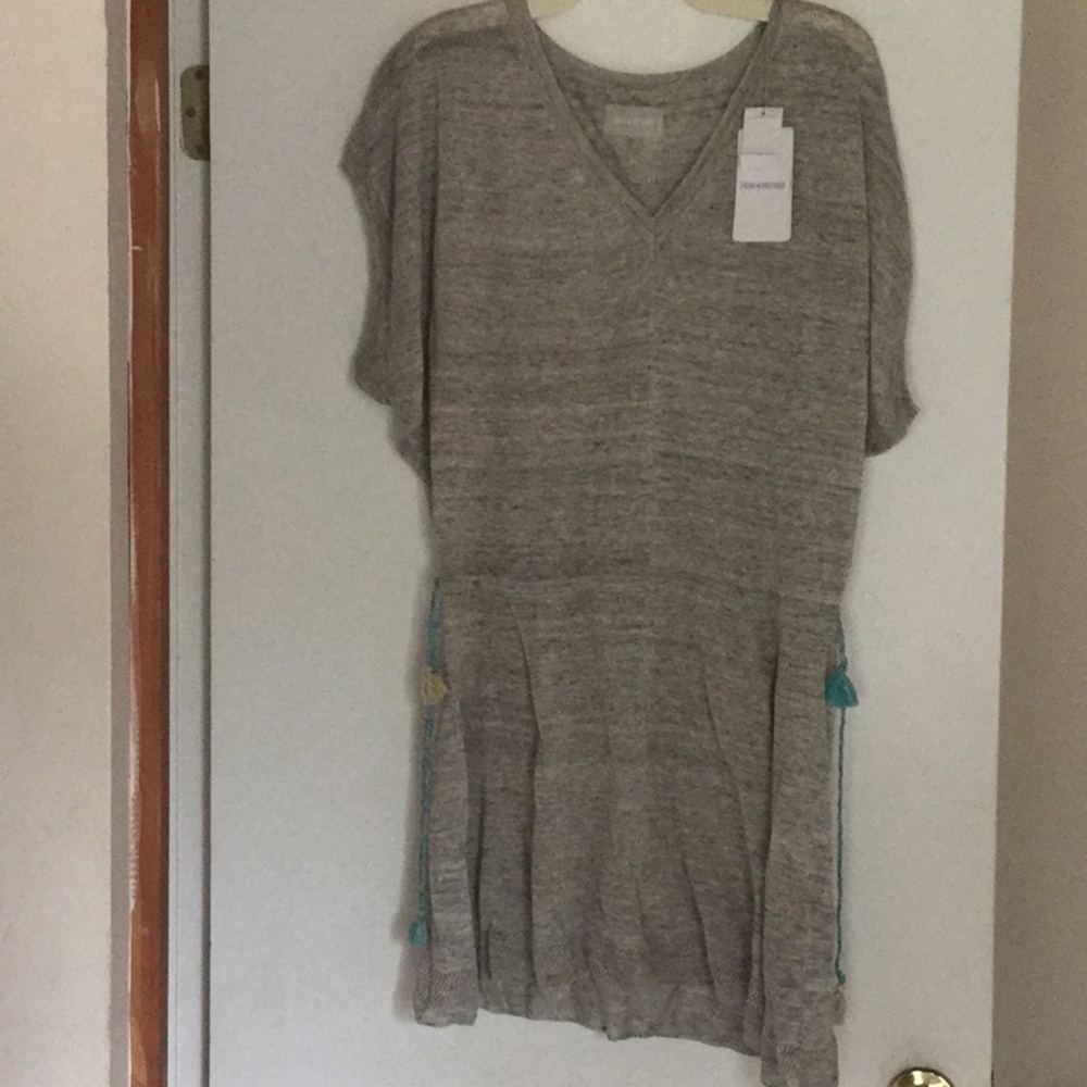 Zadig & Voltaire linen gathered beach dress